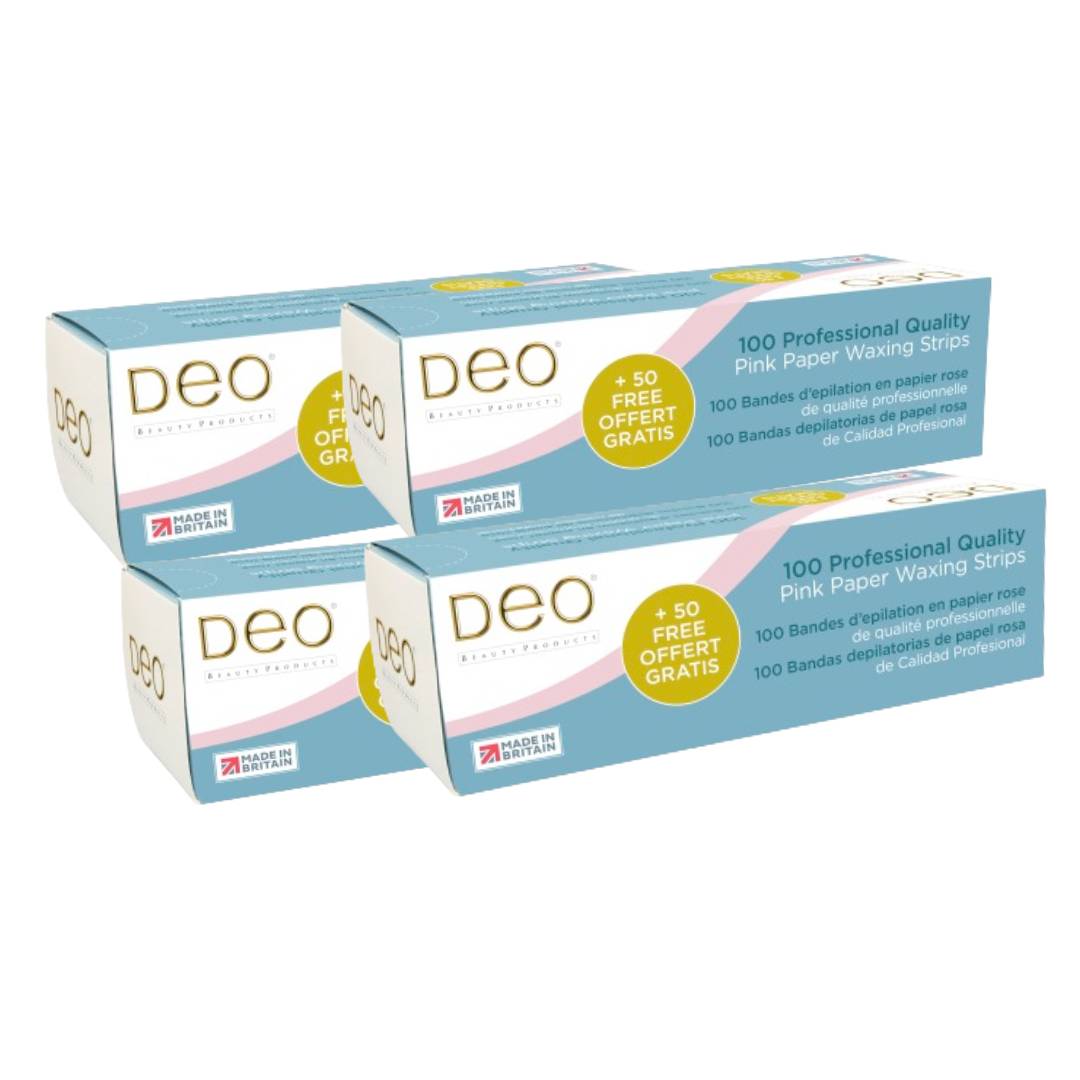 600 x Deo Pink Paper Waxing Strips - 3.5"