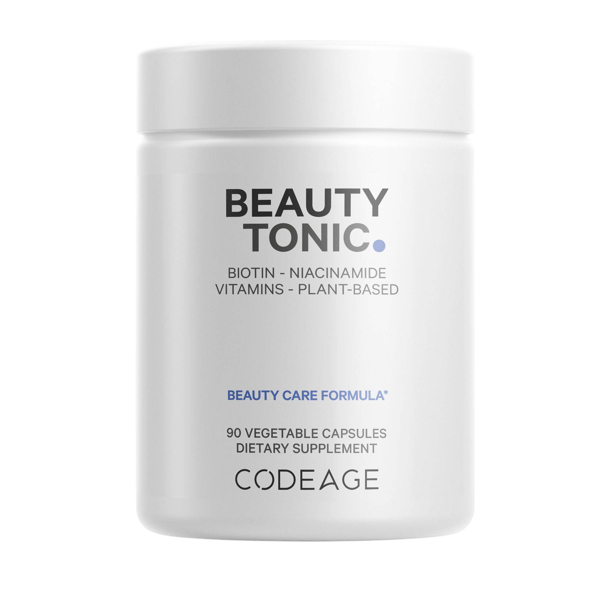 Beauty Tonic Biotin Supplement with Niacinamide Vitamins - Plant Based