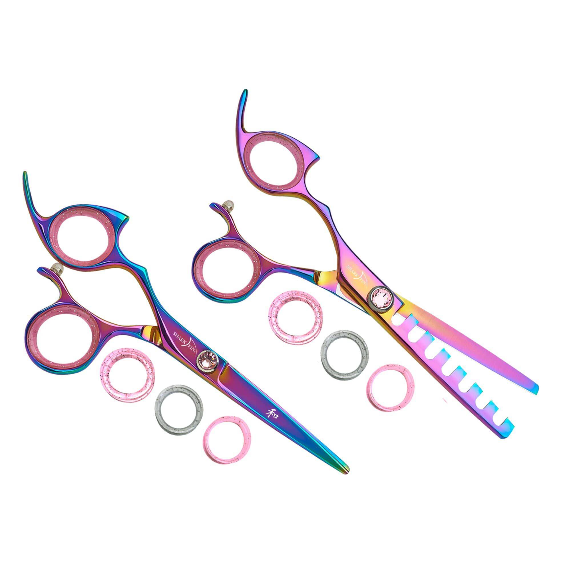 Left Hand 7 Tooth Chunker Rainbow Titanium + Cutting Shear Set