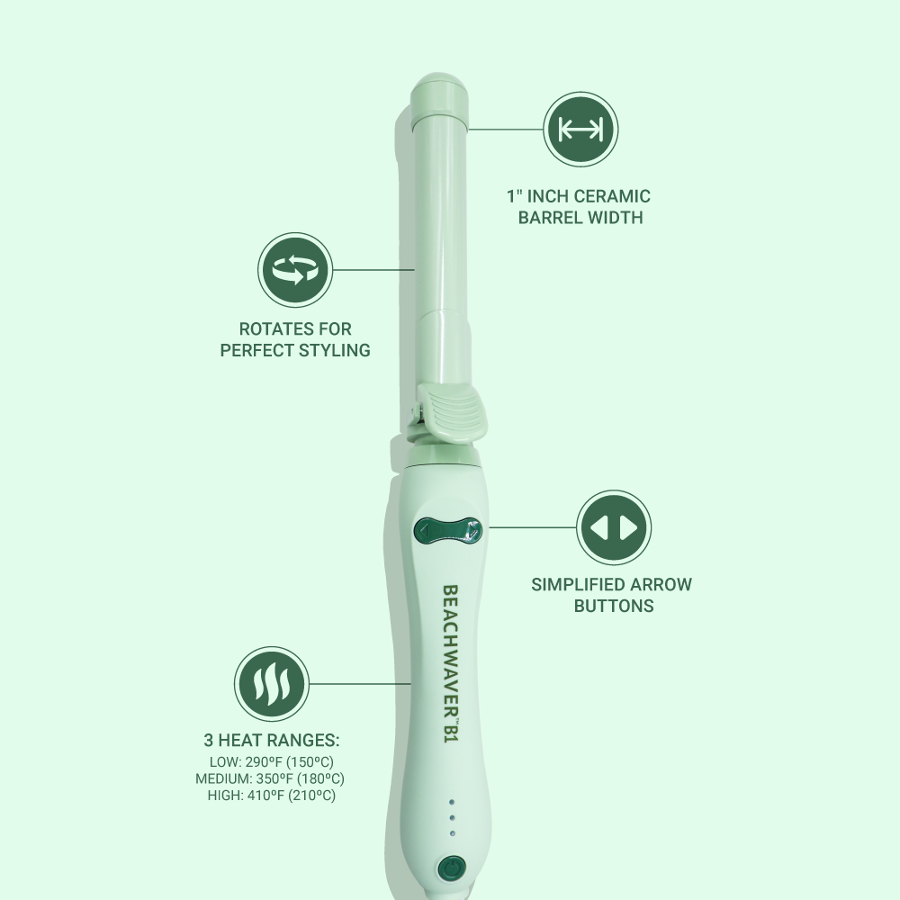 Beachwaver B1.25 Pretty in Pastels Collection - Sage - Limited Edition Beachwaver®B1.25 Pretty Pastels - Sage – Beachwaver UK main image 4