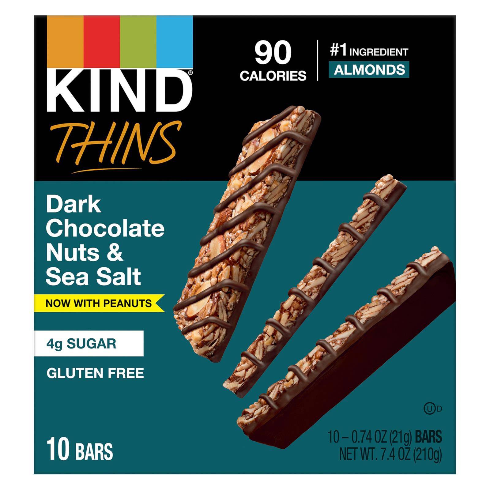 Dark Chocolate Nuts & Sea Salt Thins Peanut - Case Of 6, 7.4 Oz