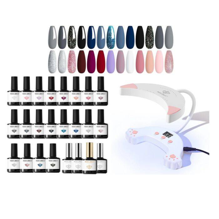 20 Gel Polish & Smart LED Nail Lamp All-in-One Salon Starter Kit