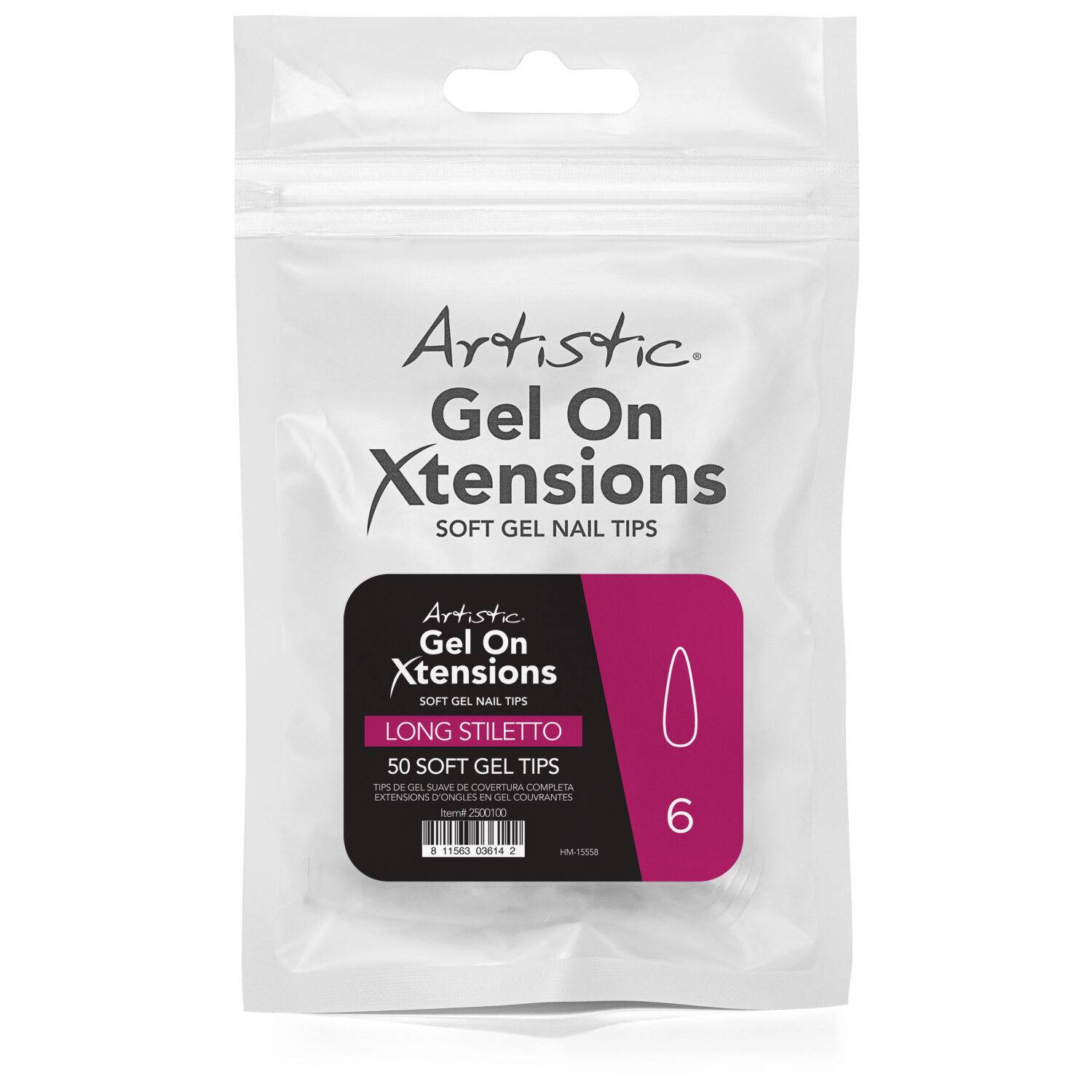 Gel On Xtensions Long Stiletto 50CT