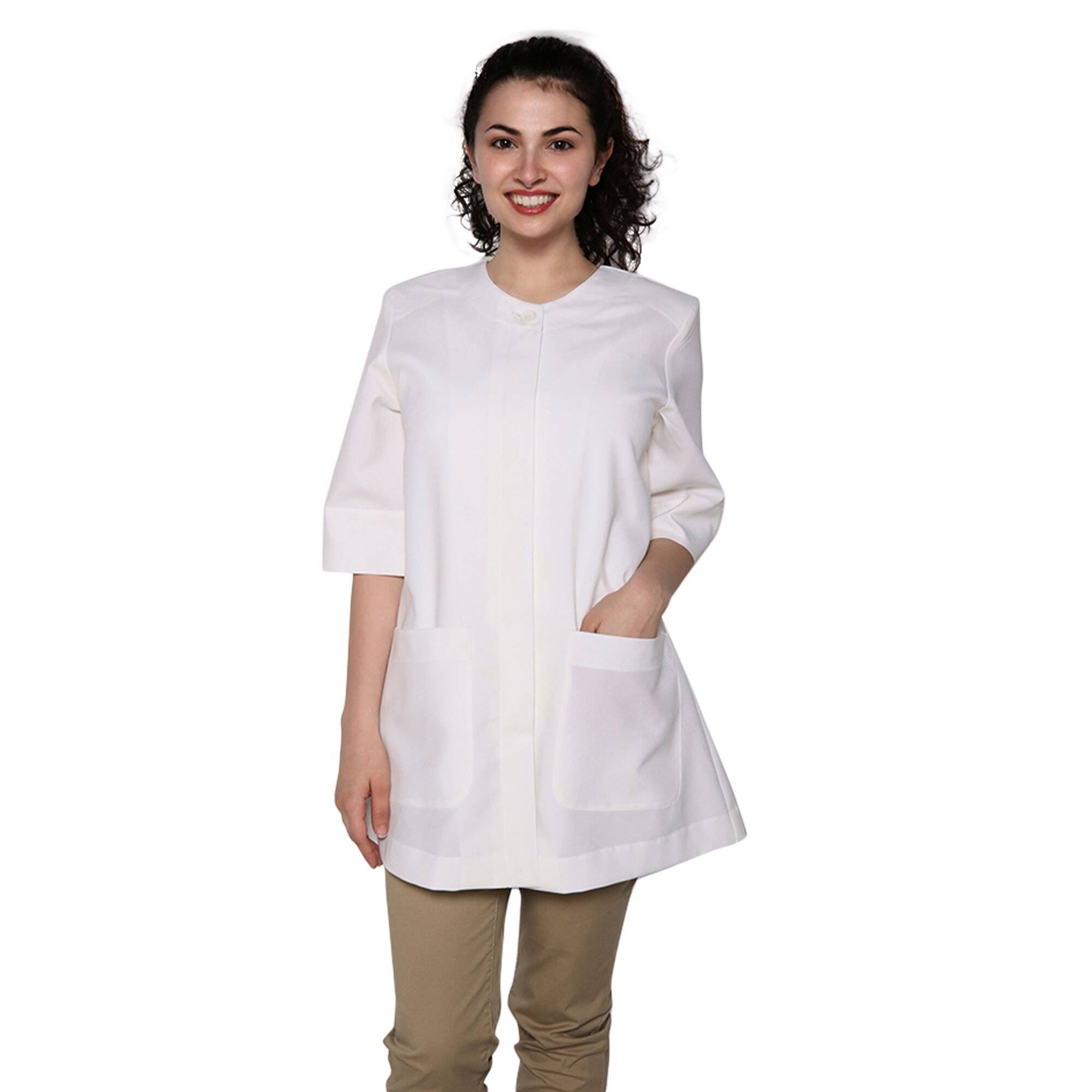 Betty Professional Smock, Stylist Jacket, Cosmetology Uniform, White