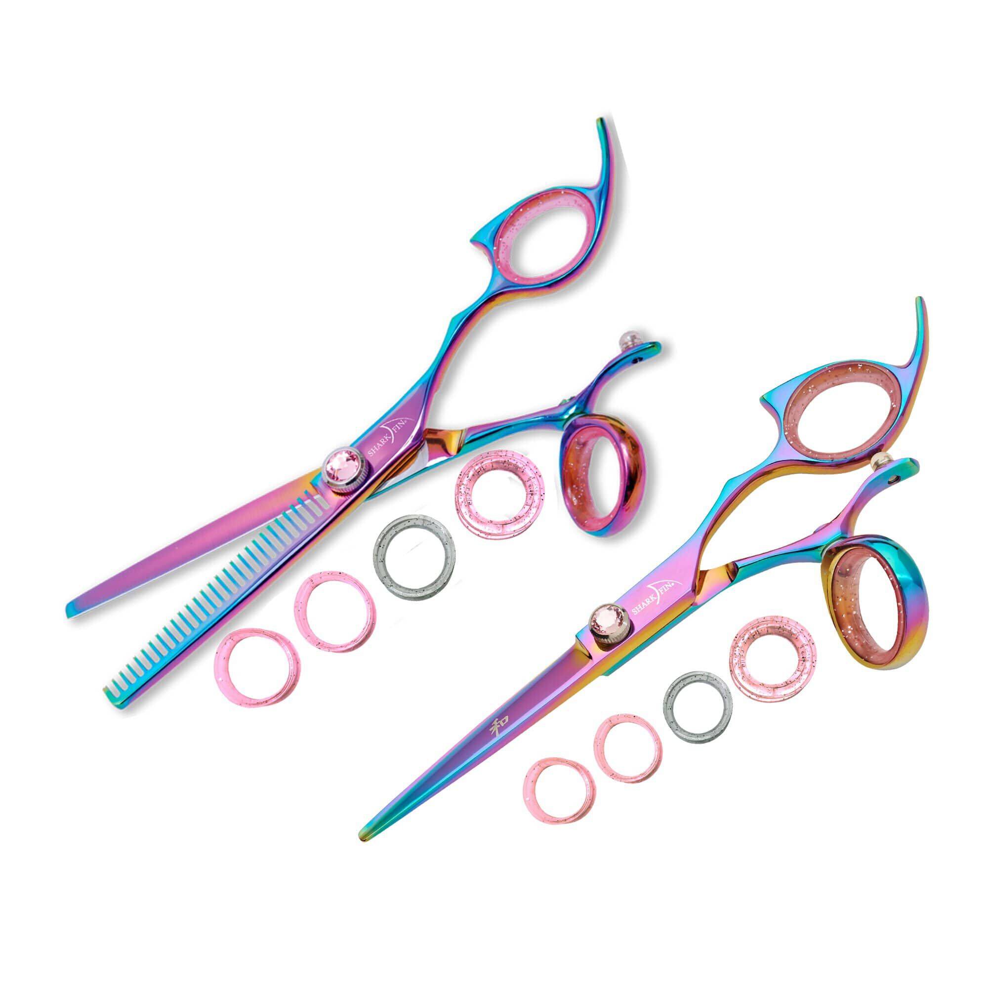 Right Hand 28 Tooth Thinner Rainbow + Cutting Shear Set