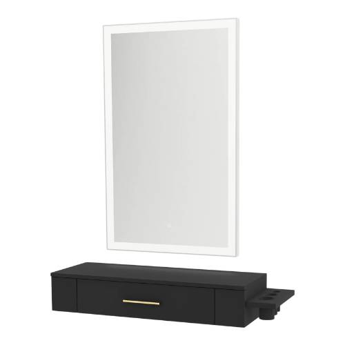Wall Mount Styling Station with Side-Mount Appliance Holder