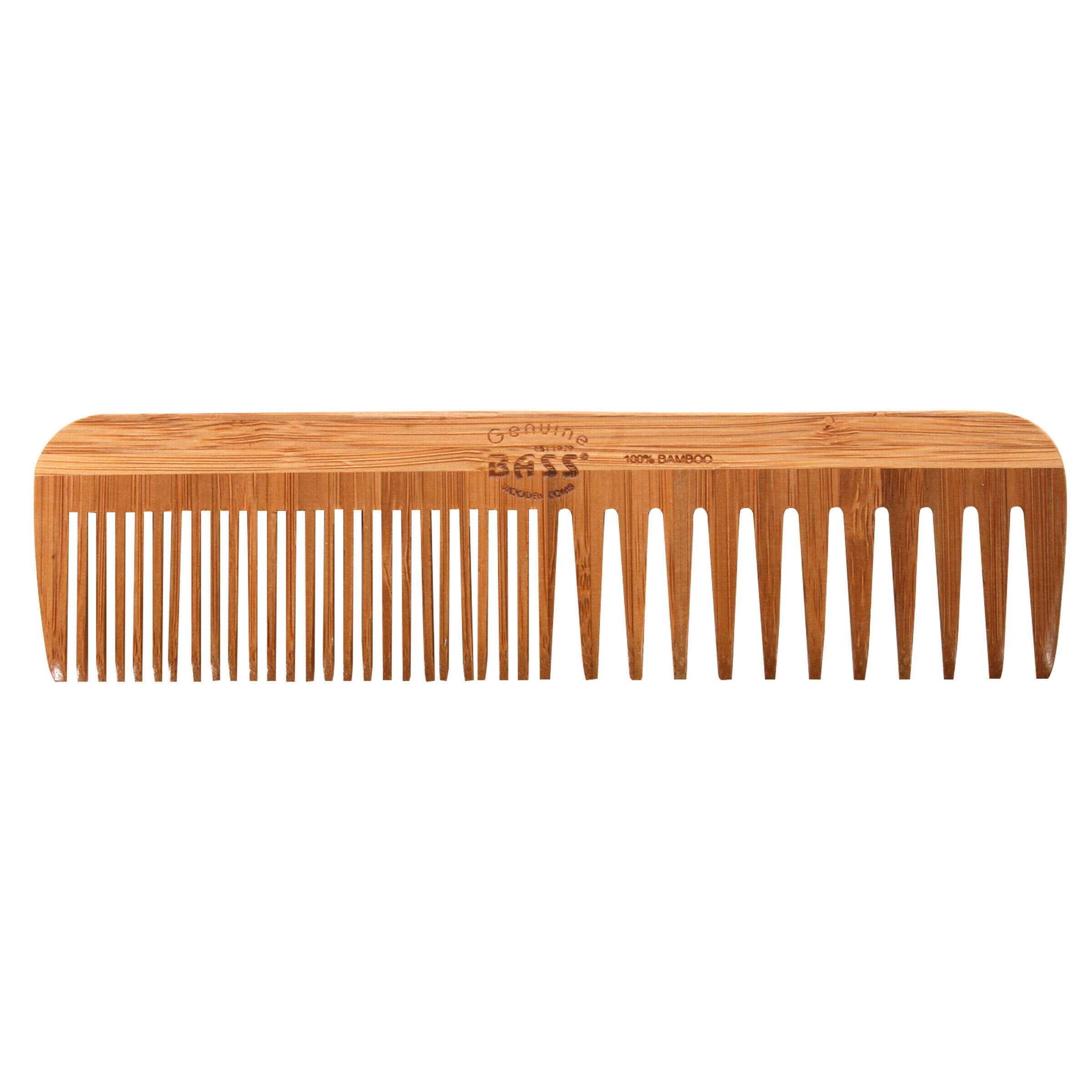 Premium Bamboo Grooming Comb Large Wide Tooth/Fine Tooth Combination