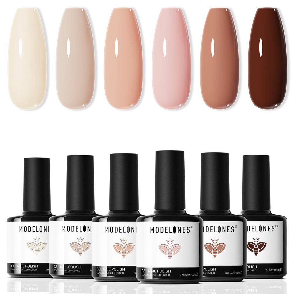 6 Shades Gel Nail Polish Set &ndash; Natural Glow
