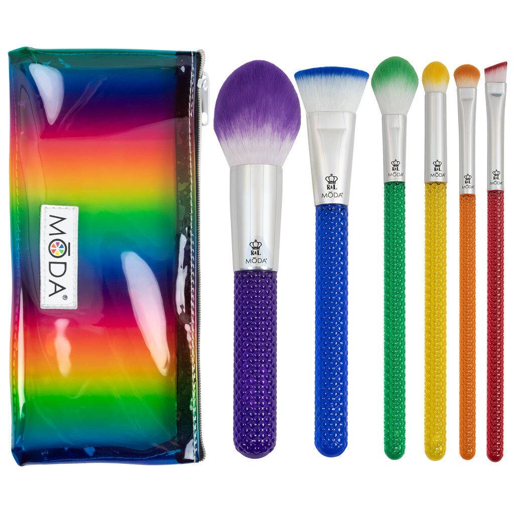 Rainbow 7pc Complete Makeup Brush Kit