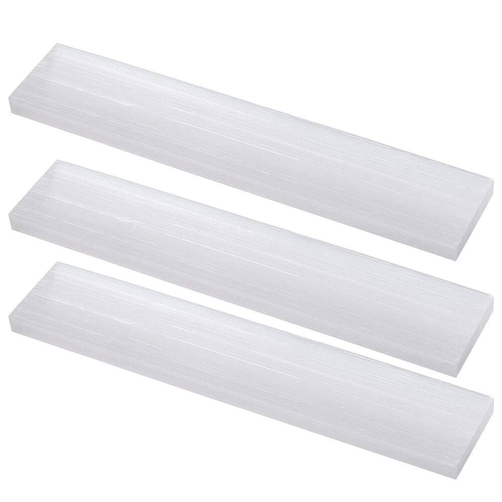 Himalayan Glow Selenite Crystal Rulers &ndash; Cleansing Stone, 3 Pack