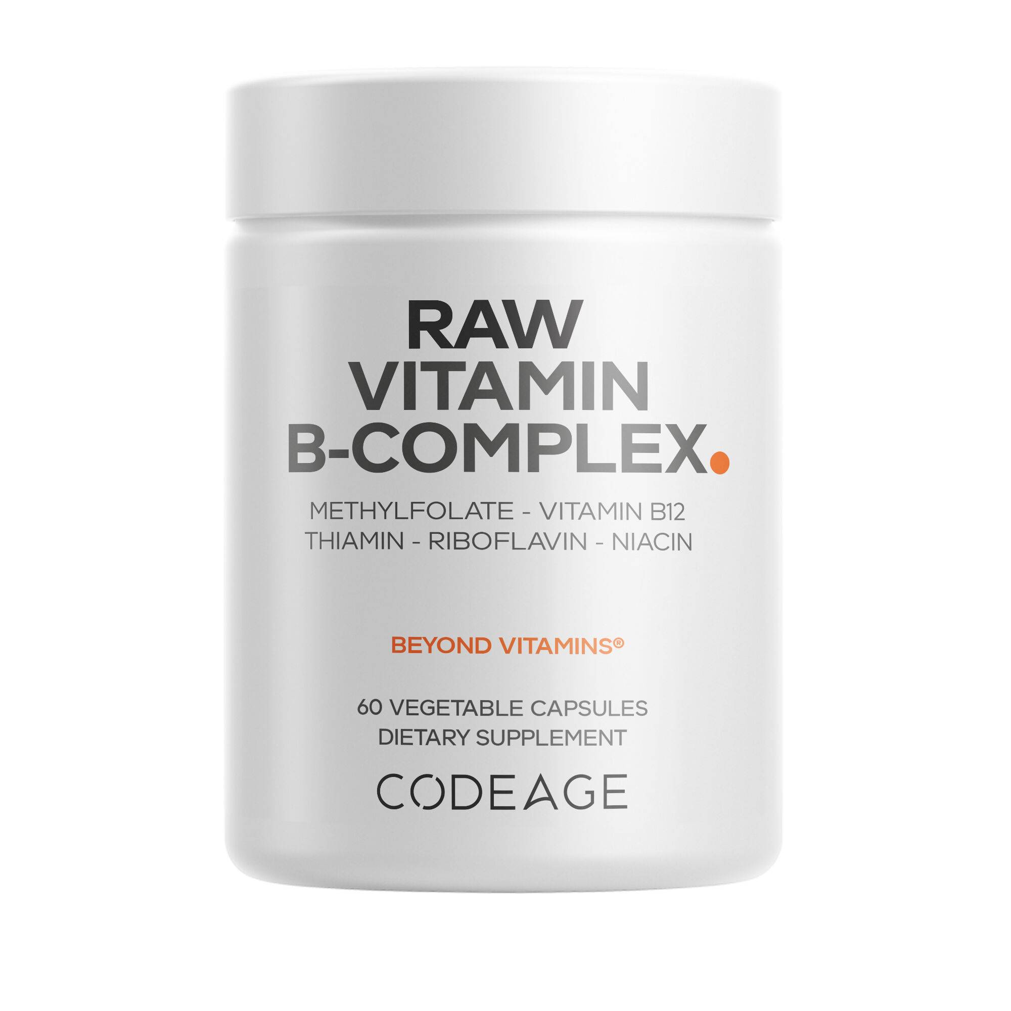 Raw Vitamin B-Complex Supplement - Probiotics, Biotin, Vitamin B12
