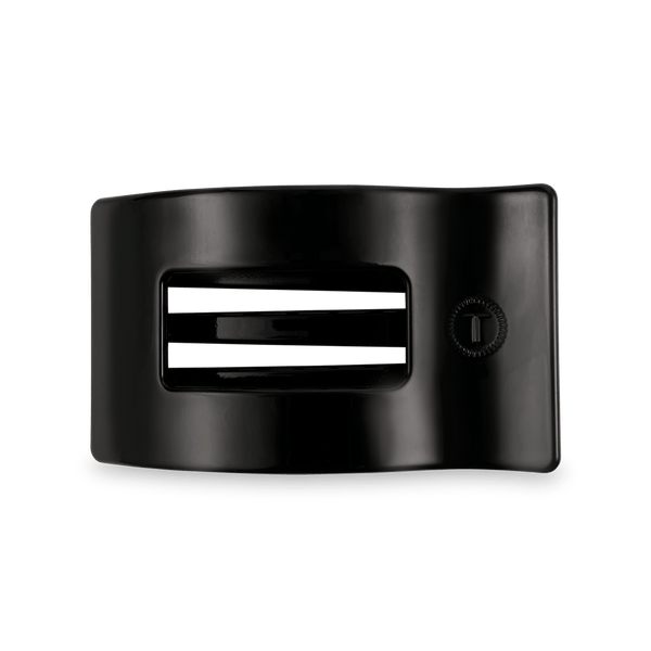 Jet Black Flat Rectangle Hair Clip