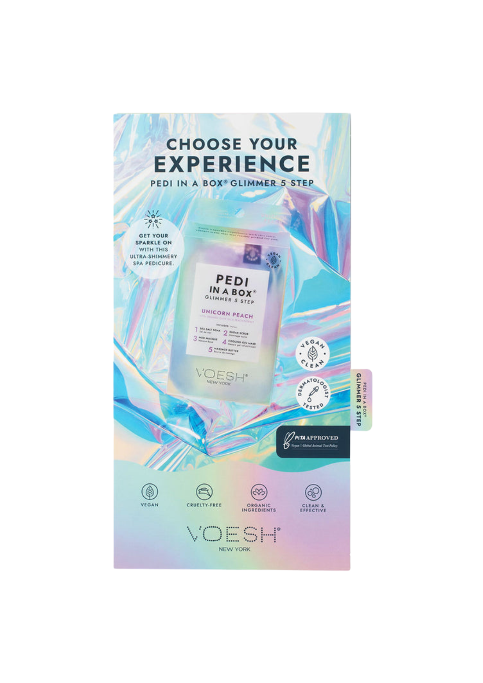 Tri-Fold Salon Menu Pedi in a Box Glimmer 5 Step