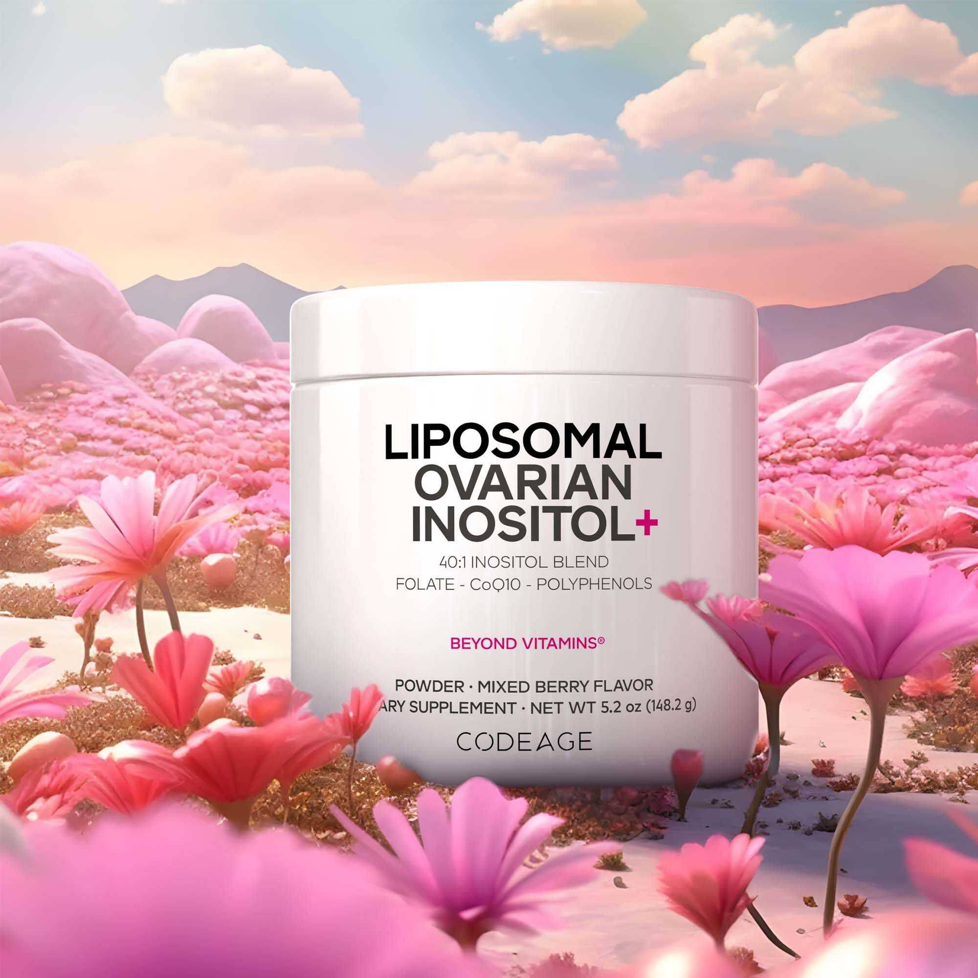 Codeage Liposomal Ovarian Inositol Powder - Folate, Pomegranate & Blueberry