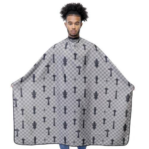 King Me Barber Cape (Black & Grey)