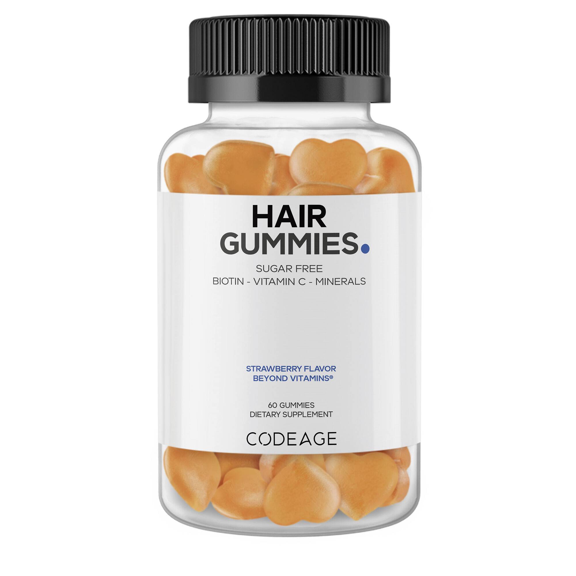 Hair Gummies Vitamin C Biotin mcg Inositol SugarFree Strawberry Flavor