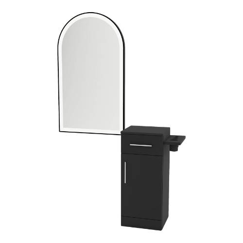 Free Standing Styling Station with Side-Mount Appliance Holder