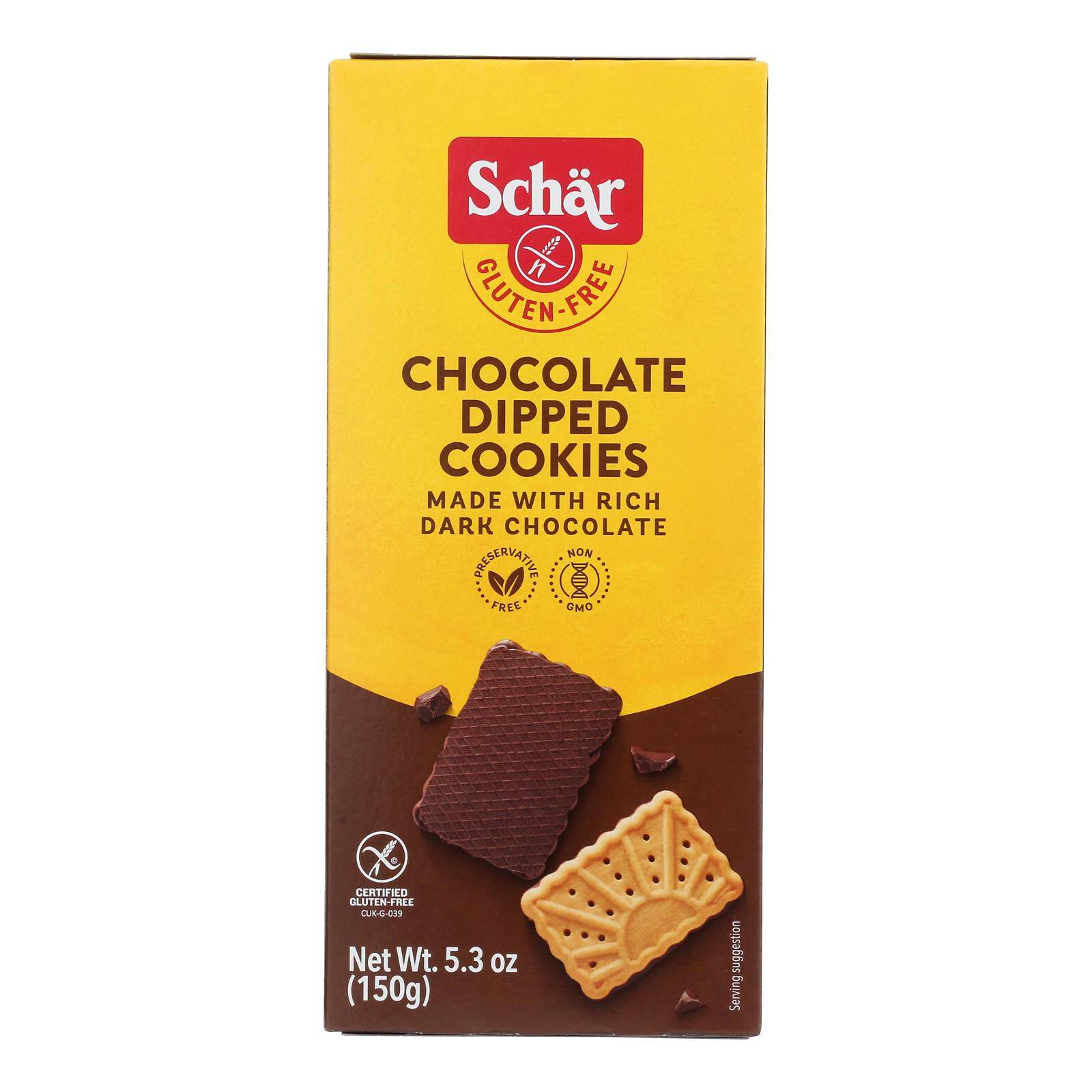 Chocolate Dipped Gluten-Free Cookies - Case Of 12, 5.3 Oz