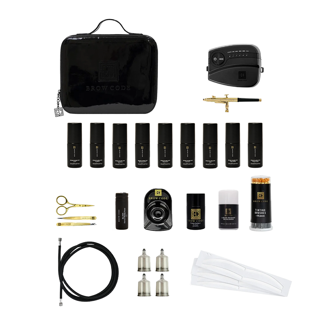 Professional Stain Pure Dye Brow Kit With Airbrush Machine