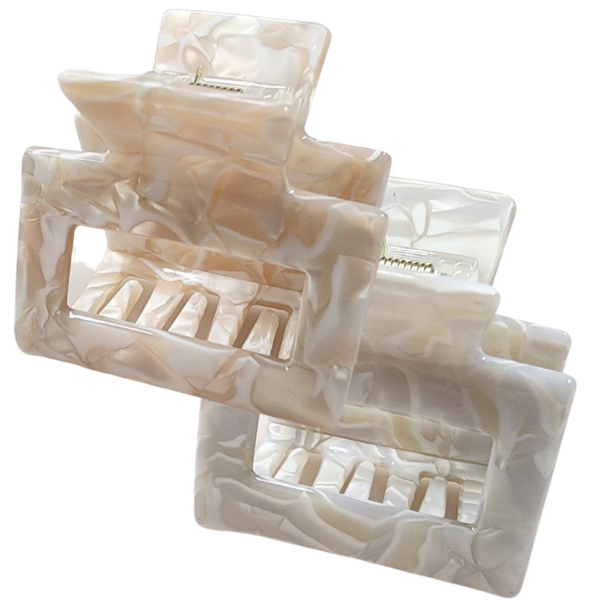 Square Marbled Claw Hair Clip