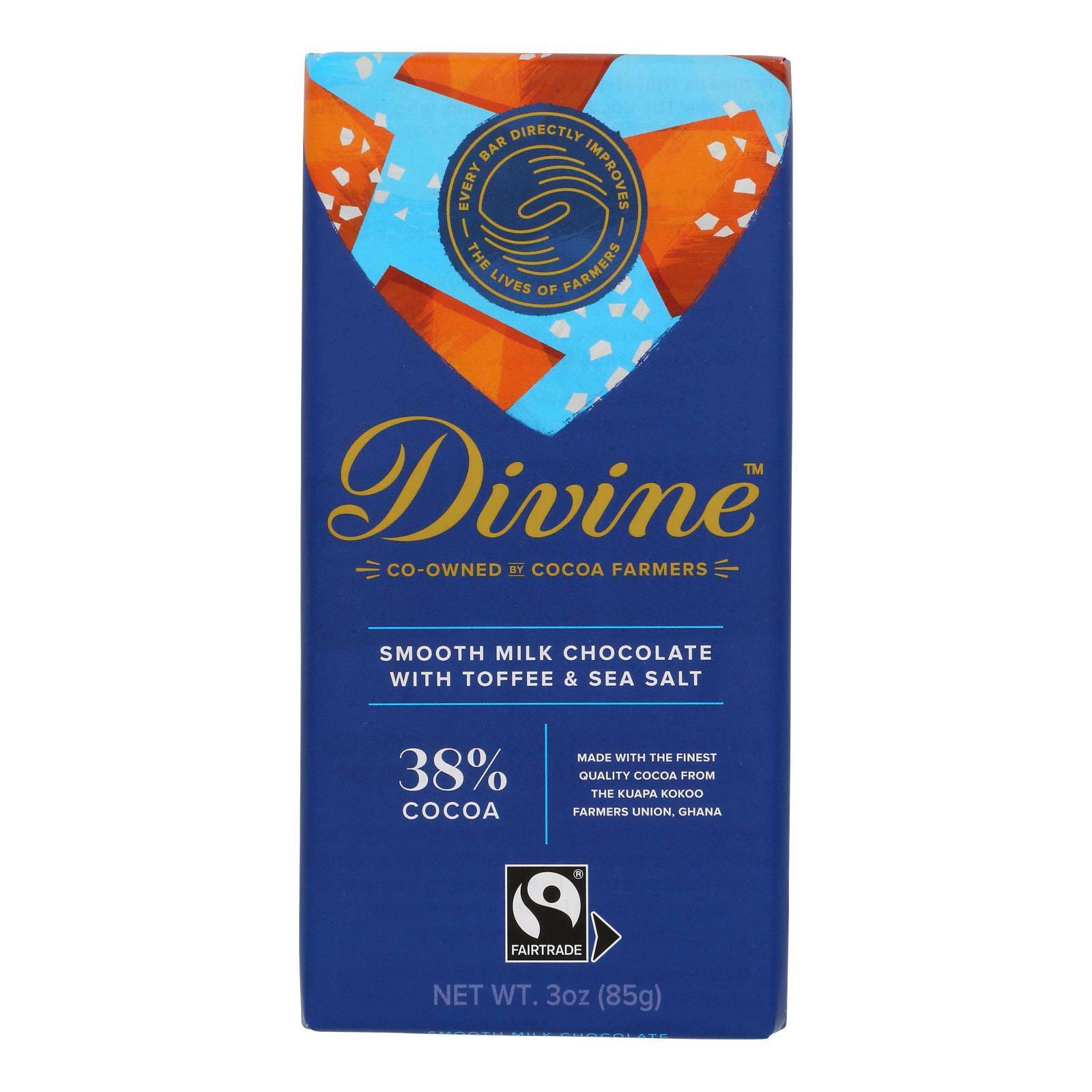 Milk Chocolate Toffee Sea Salt Bar - Case Of 12, 3 Oz