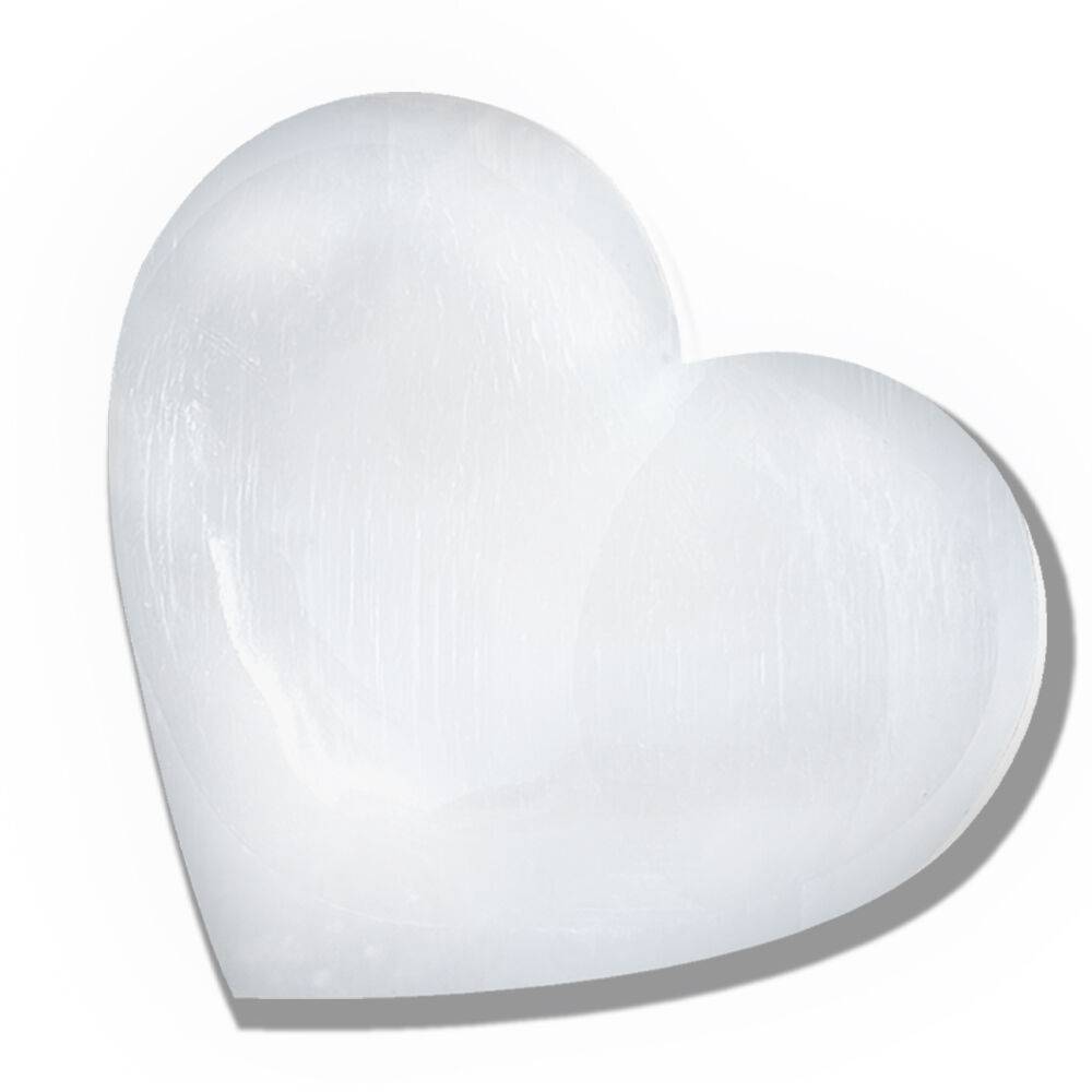 Himalayan Glow Selenite Crystal Heart Stone with Healing & Calming
