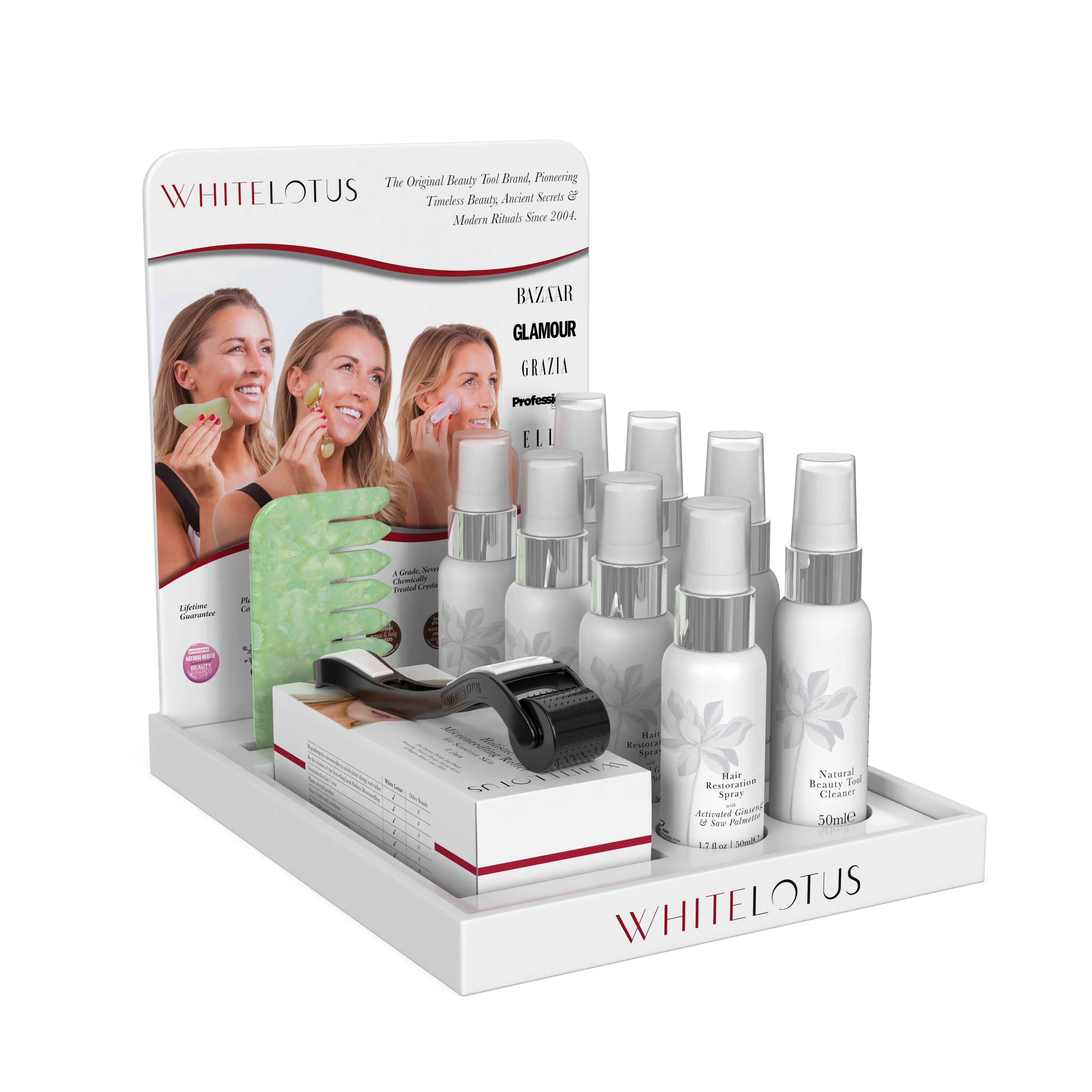 Hair Microneedling POS Display with Jade Comb