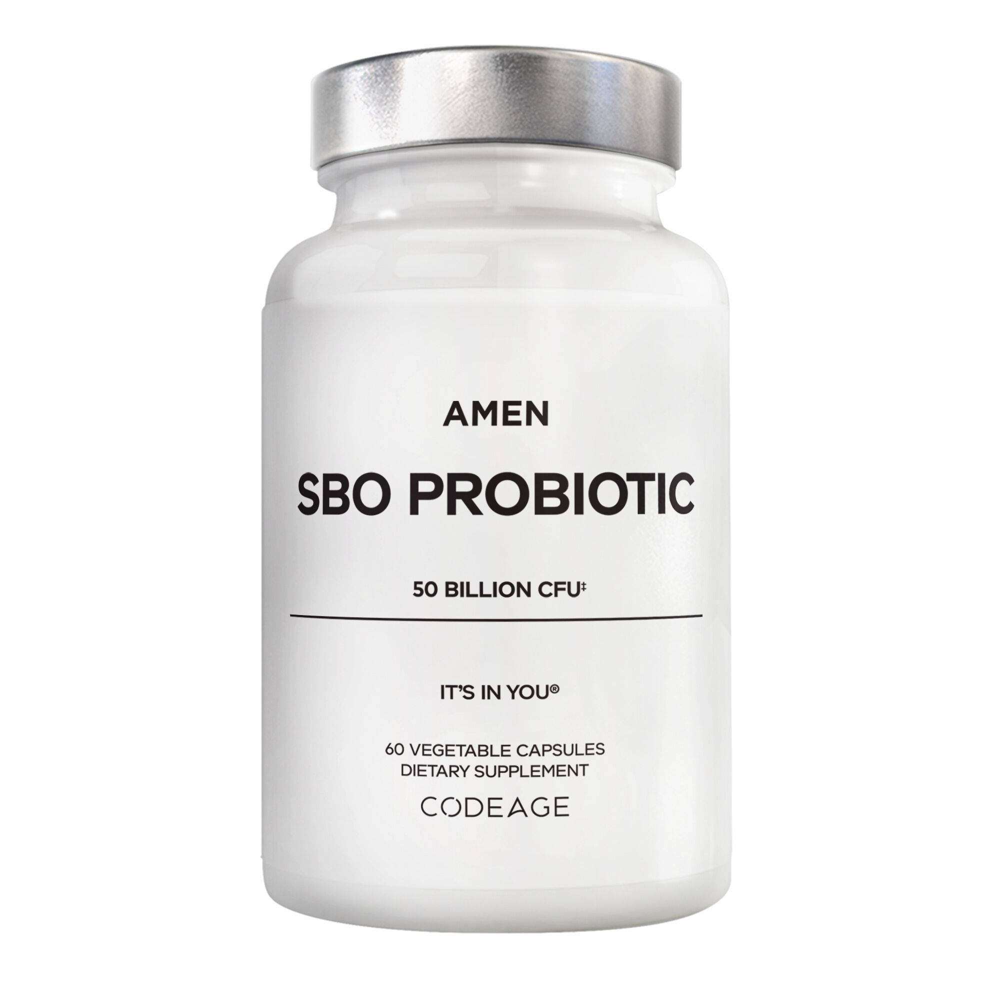 Amen Probiotics Supplement SBO Probiotic & Prebiotics, 50 Billion CFUs