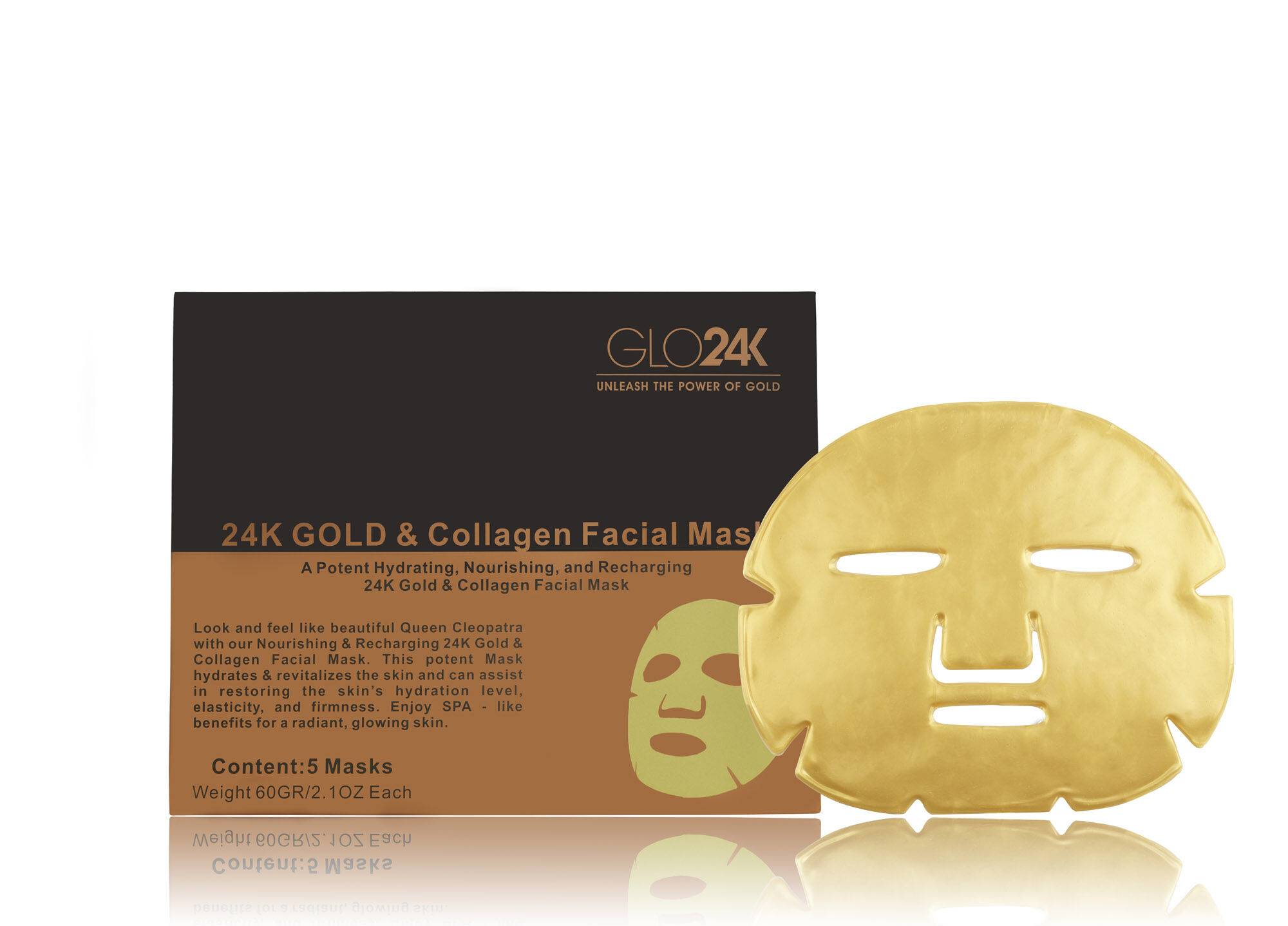24K Gold & Collagen Facial Mask 5 Packs/Box