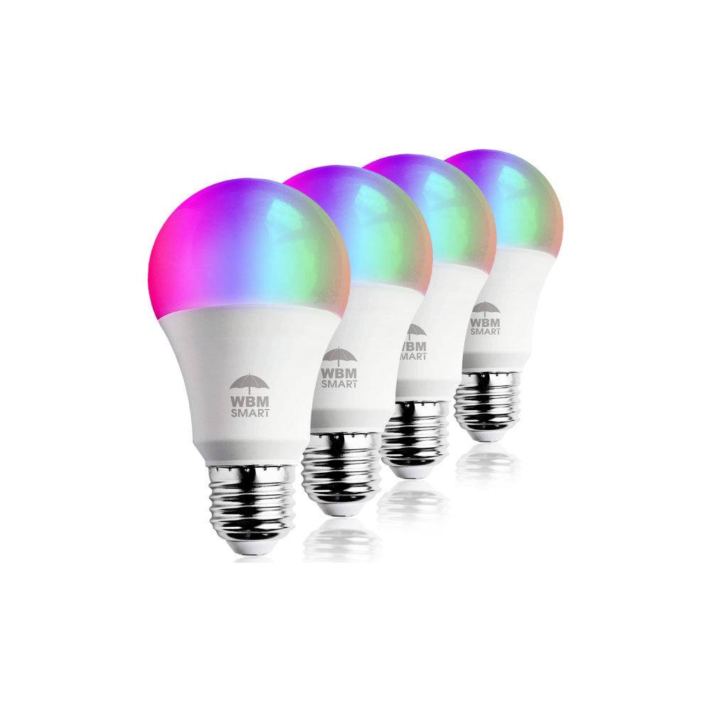 WBM Smart Color Changing LED Light Bulb, WiFi Control - 4 Count