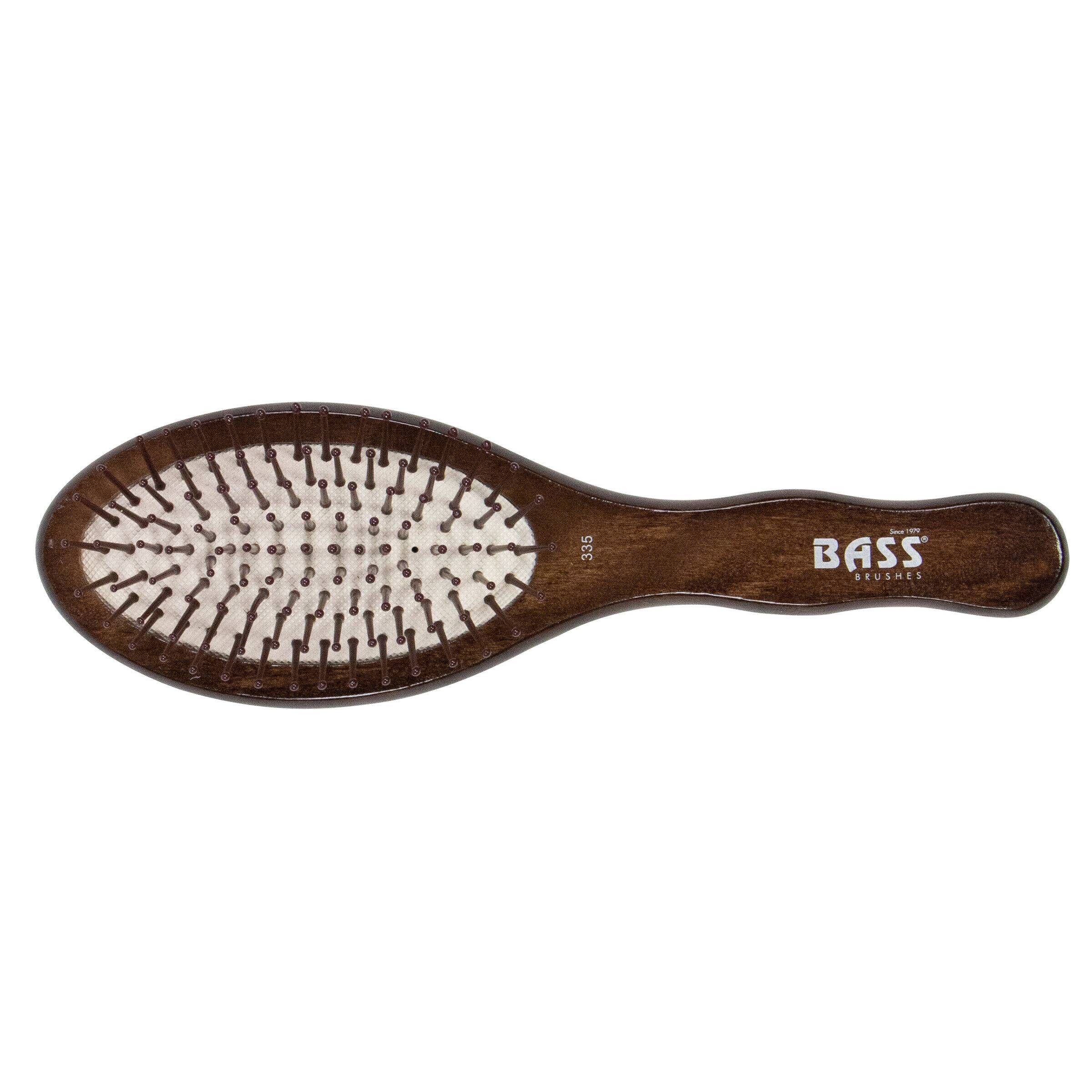 Style&Detangle Nylon Pin Solid Beech Wood Handle Medium Oval