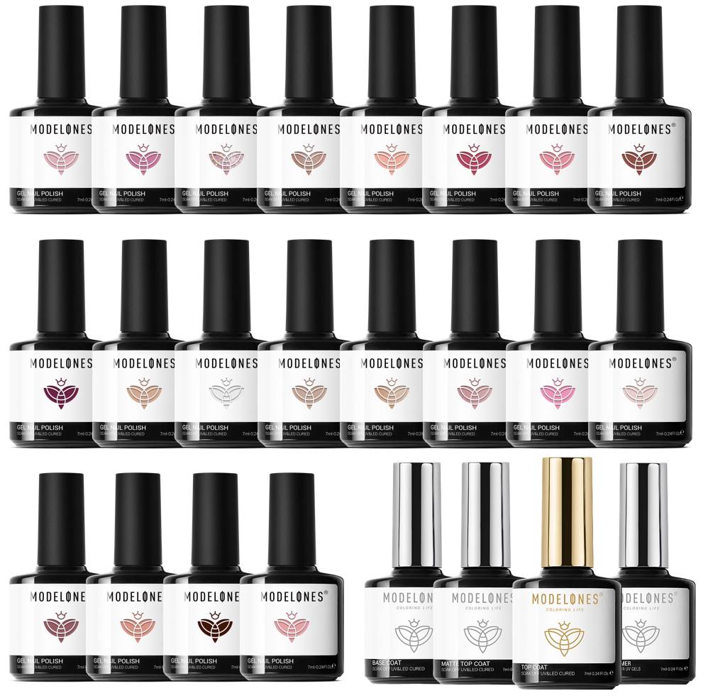 20 Shades Gel Nail Polish Set - Elegant Blossom