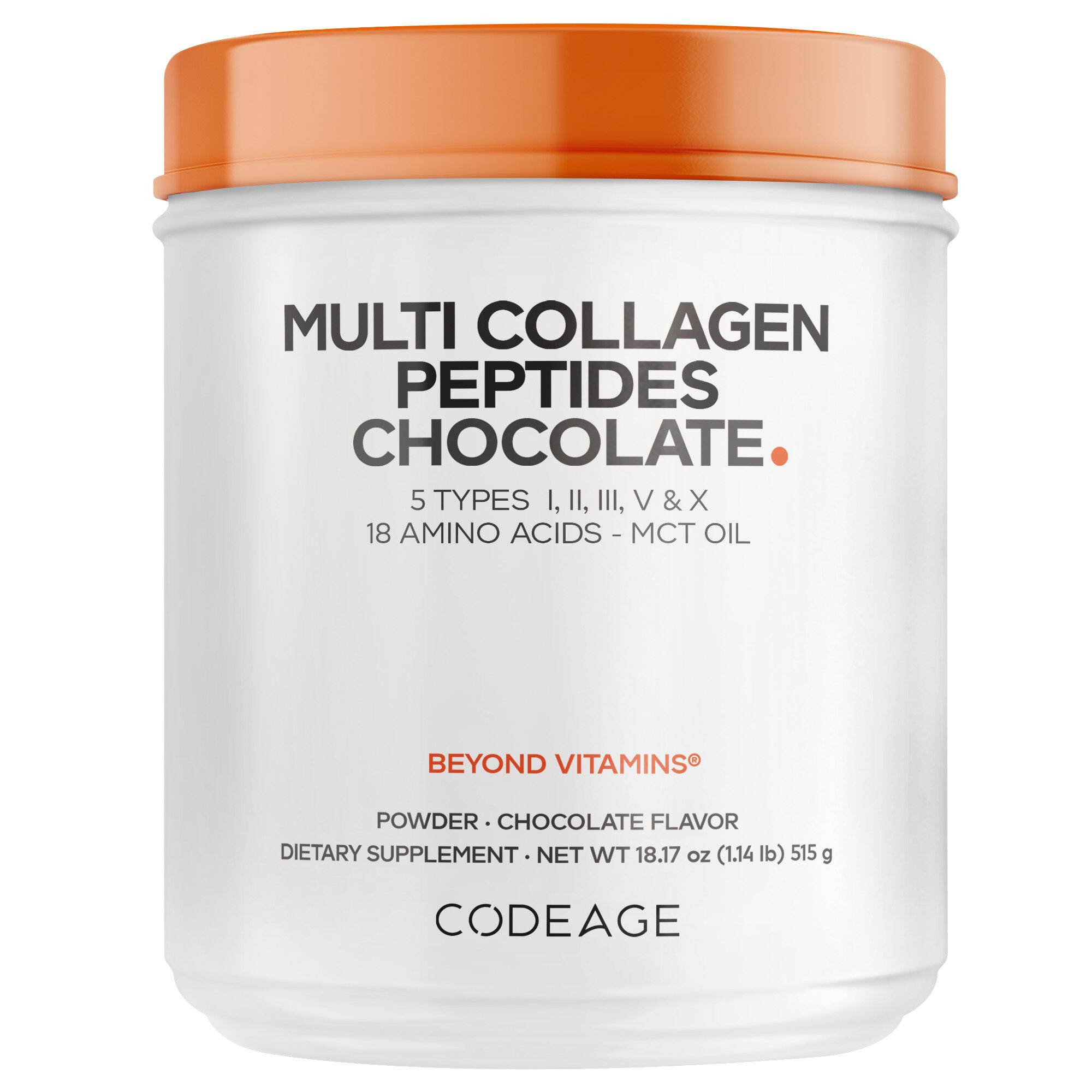 Multi Collagen Chocolate Protein Powder - 5 Types of Collagen MCT Oil