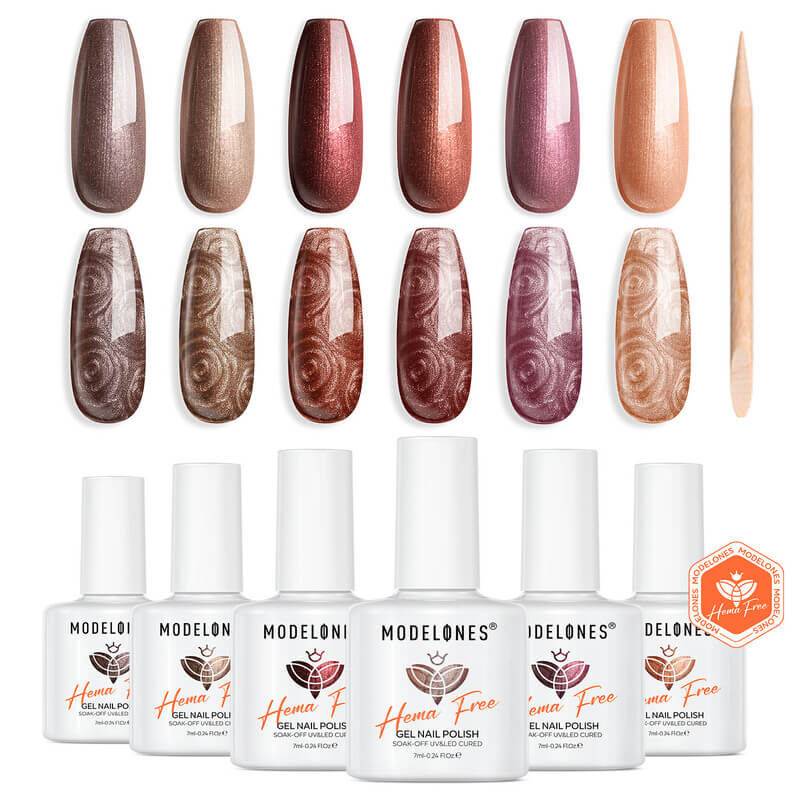 Hema&Tpo Free Gel Nail Polish 6 Shades Set