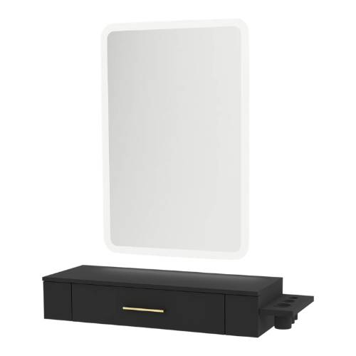 Wall Mount Styling Station with Side-Mount Appliance Holder