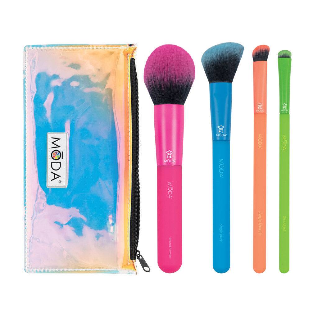 Totally Electric 5pc Complete Face Makeup Brush Kit