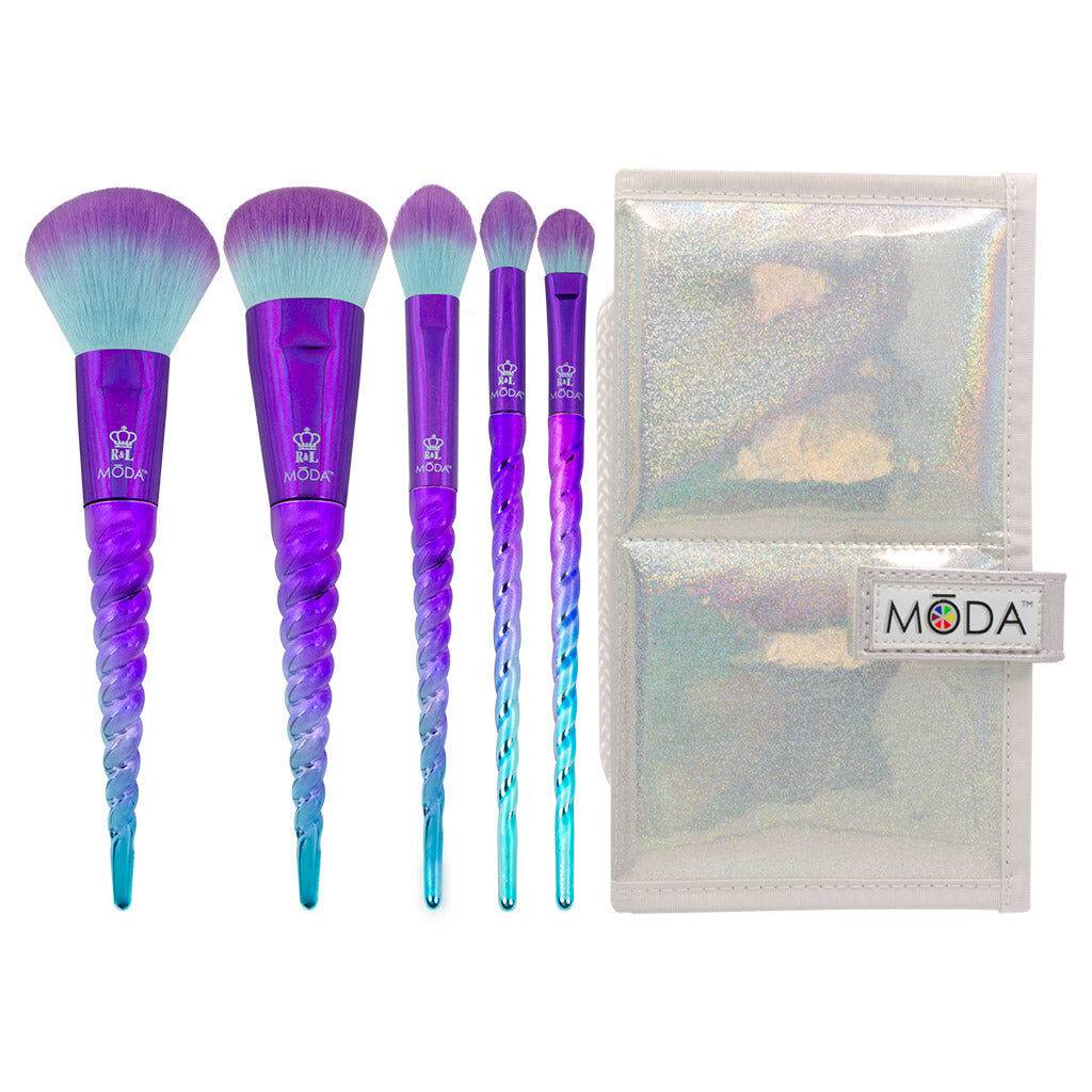 Mythical 6pc Celestial Blue Travel Makeup Brush Kit