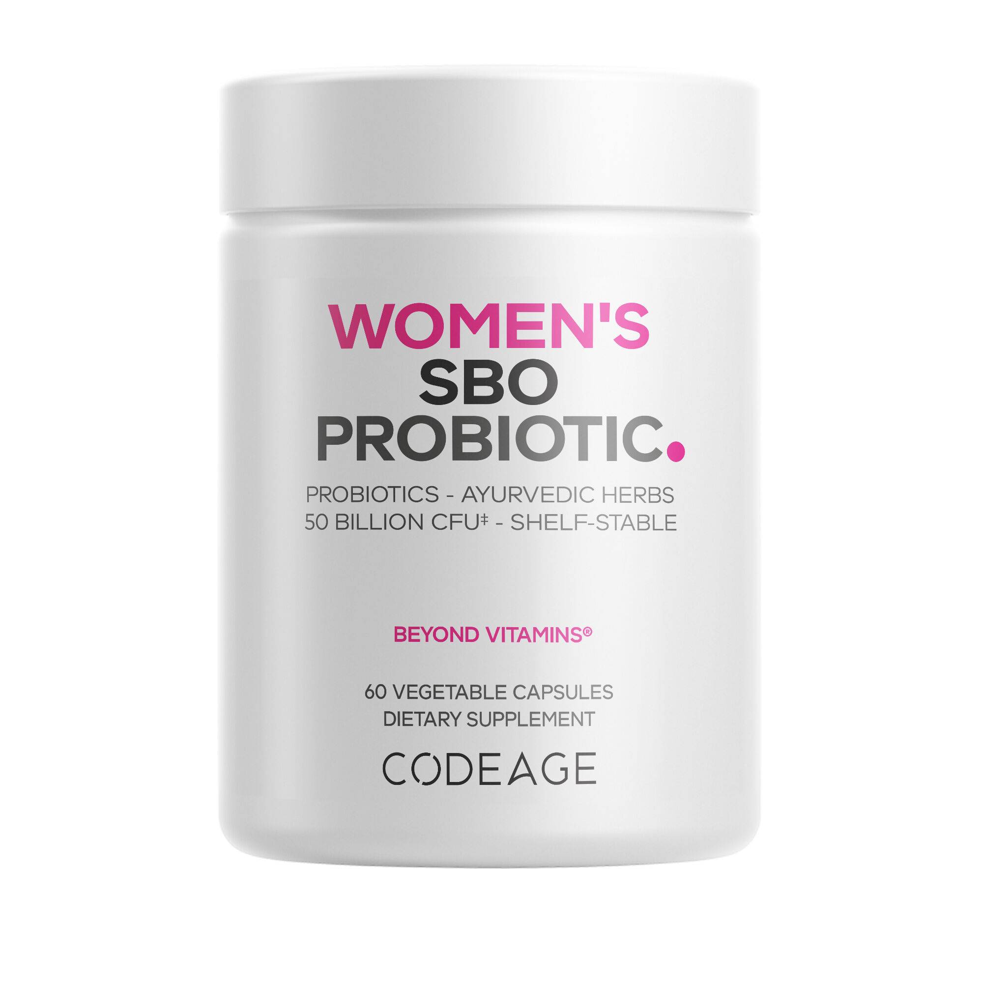 Women's SBO Probiotics & Prebiotics Supplement - 50 BIllion CFUs Vegan