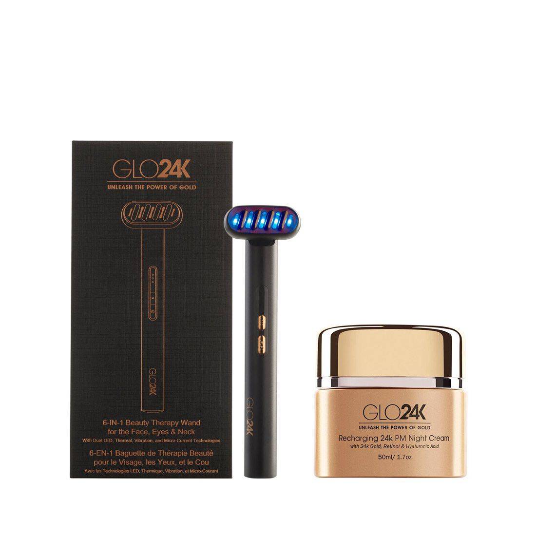 6-IN-1 Beauty Therapy Wand for the Face, Eyes & Neck & 24K Night Cream