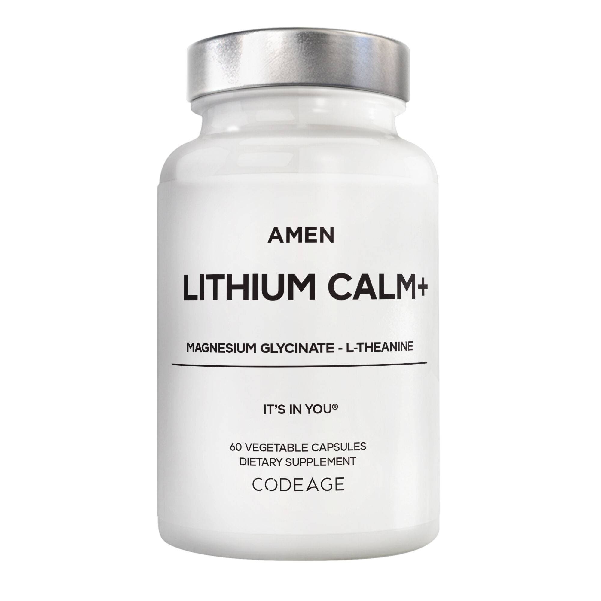 Amen Lithium Calm+ Supplement - Magnesium Glycinate, L-Theanine