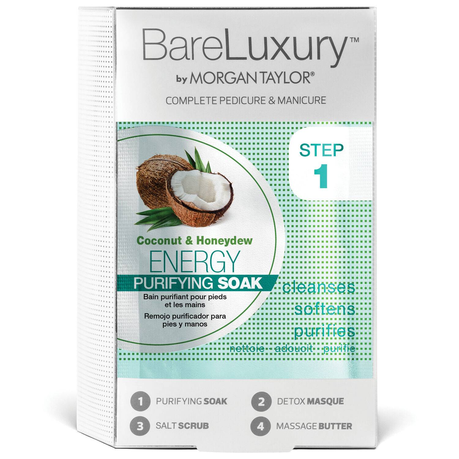 BareLuxury Energy Purifying Soak, Coconut Honeydew 4PK