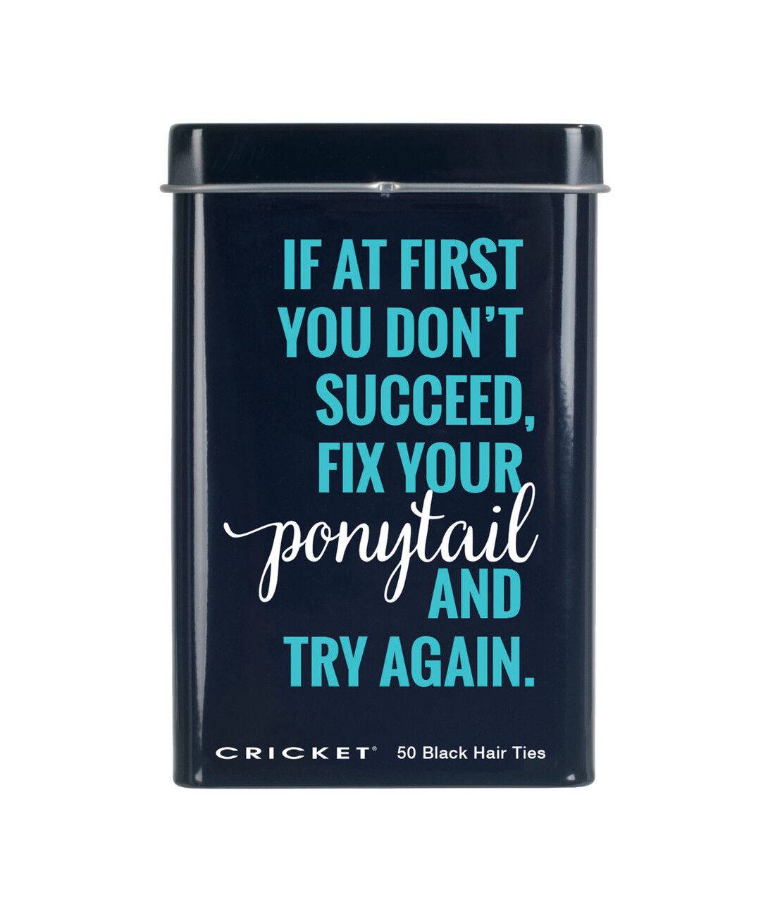 Fix Your Ponytail Tin (50 Black Hair Ties)