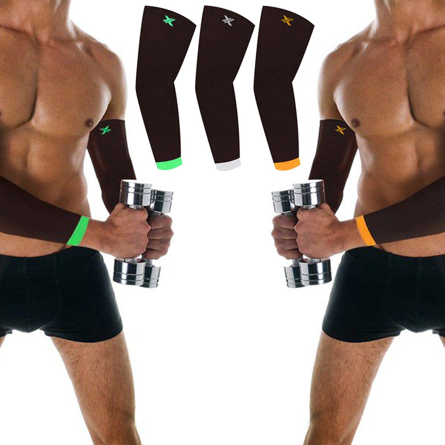 3-Pairs: Elite Cooling Recovery And Support Elbow Arm Sleeves Set