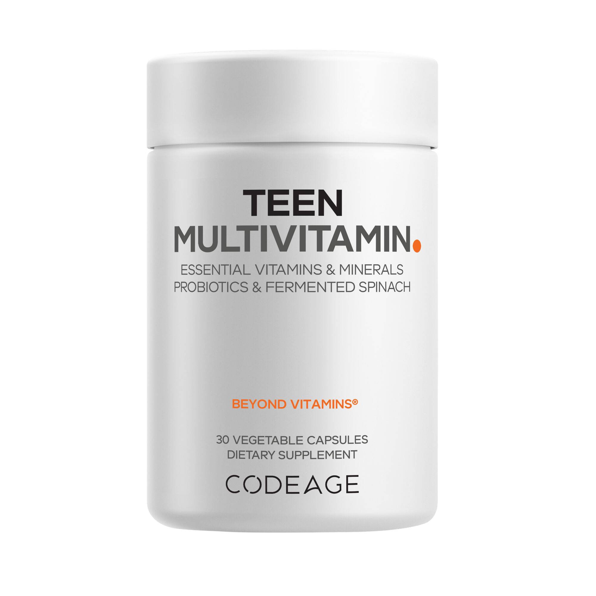 Teen Multivitamin - Zinc, Iron, Probiotics for Teenage Boys & Girls