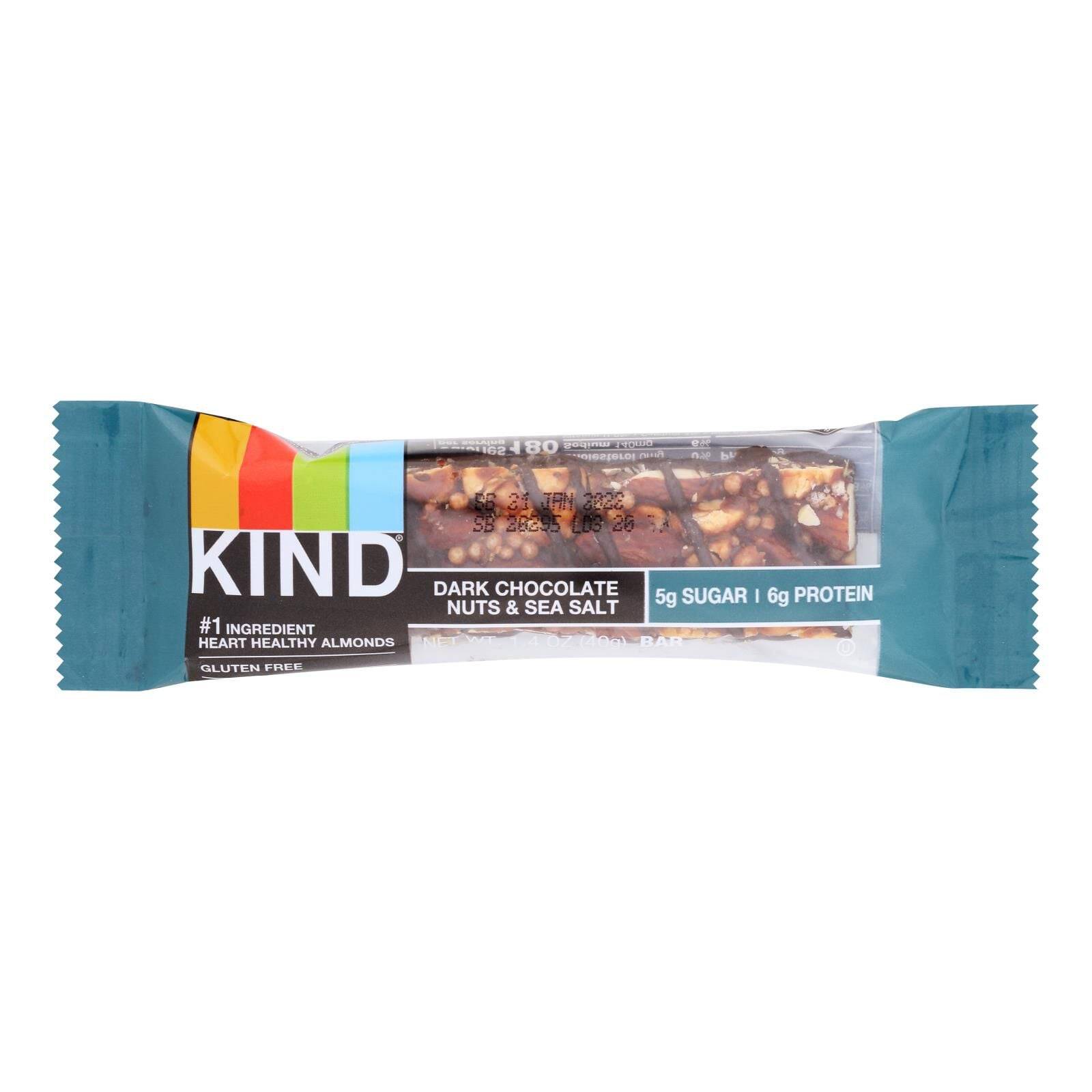 Dark Chocolate Nuts & Sea Salt Bar - Case Of 12, 1.4 Oz