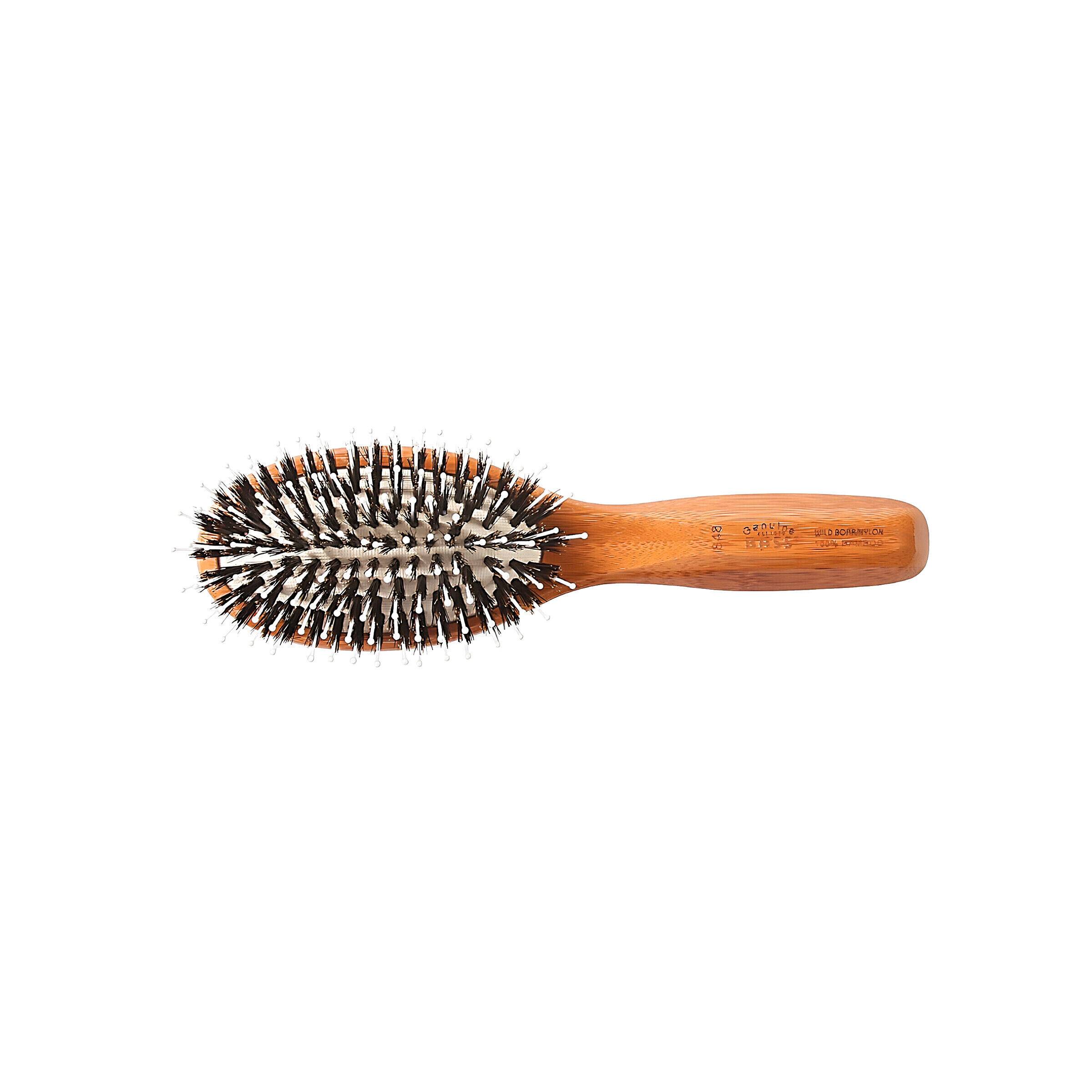 Shine&Condition Pure Boar Bristle+Nylon Pin, Bamboo Handle Oval