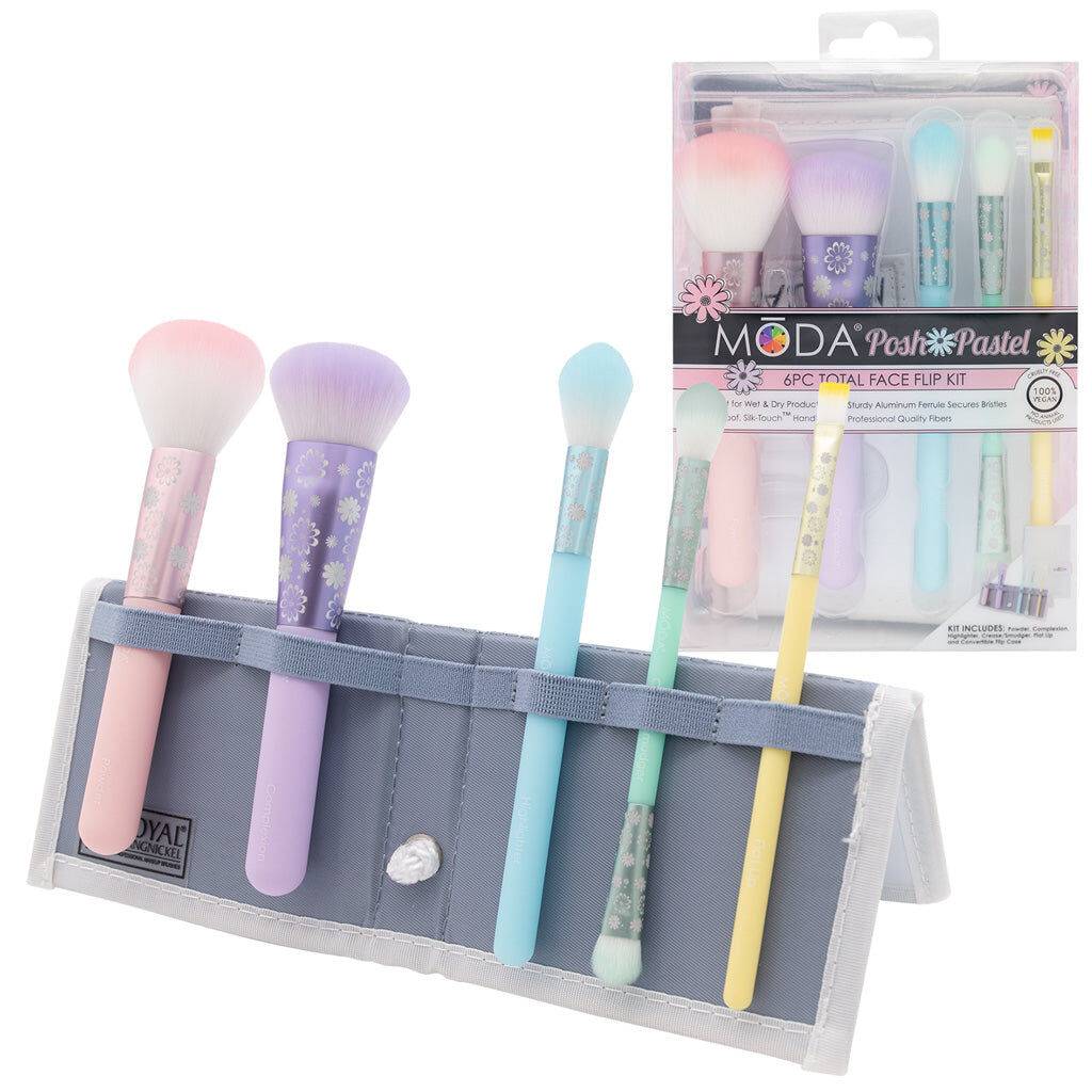 Pastel 6pc Total Face Flip Makeup Brush Kit