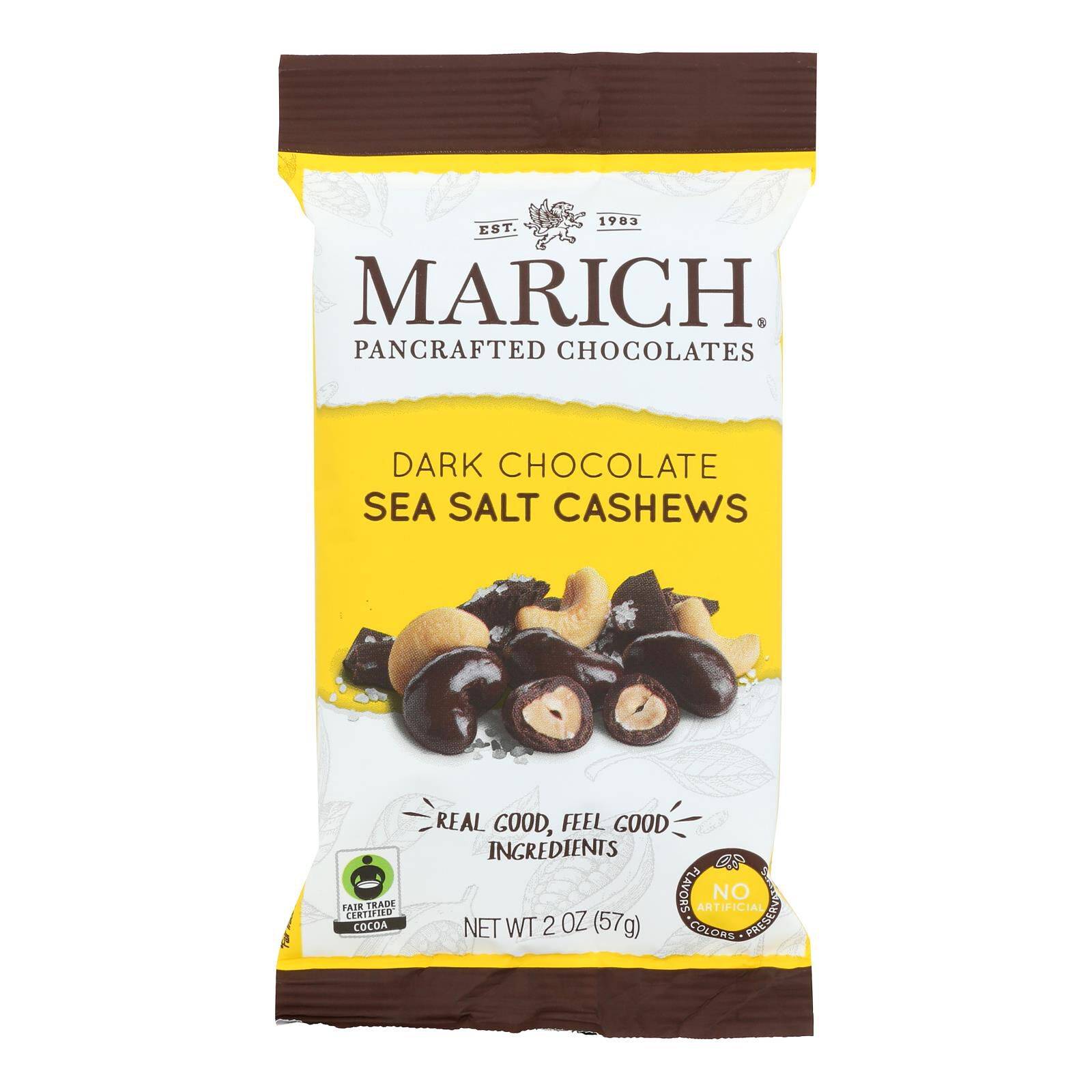 Dark Chocolate Sea Salt Cashews - Case Of 12, 2 Ounces