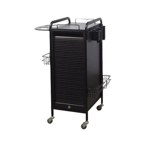 Stella Black Salon Trolley with Black Metal