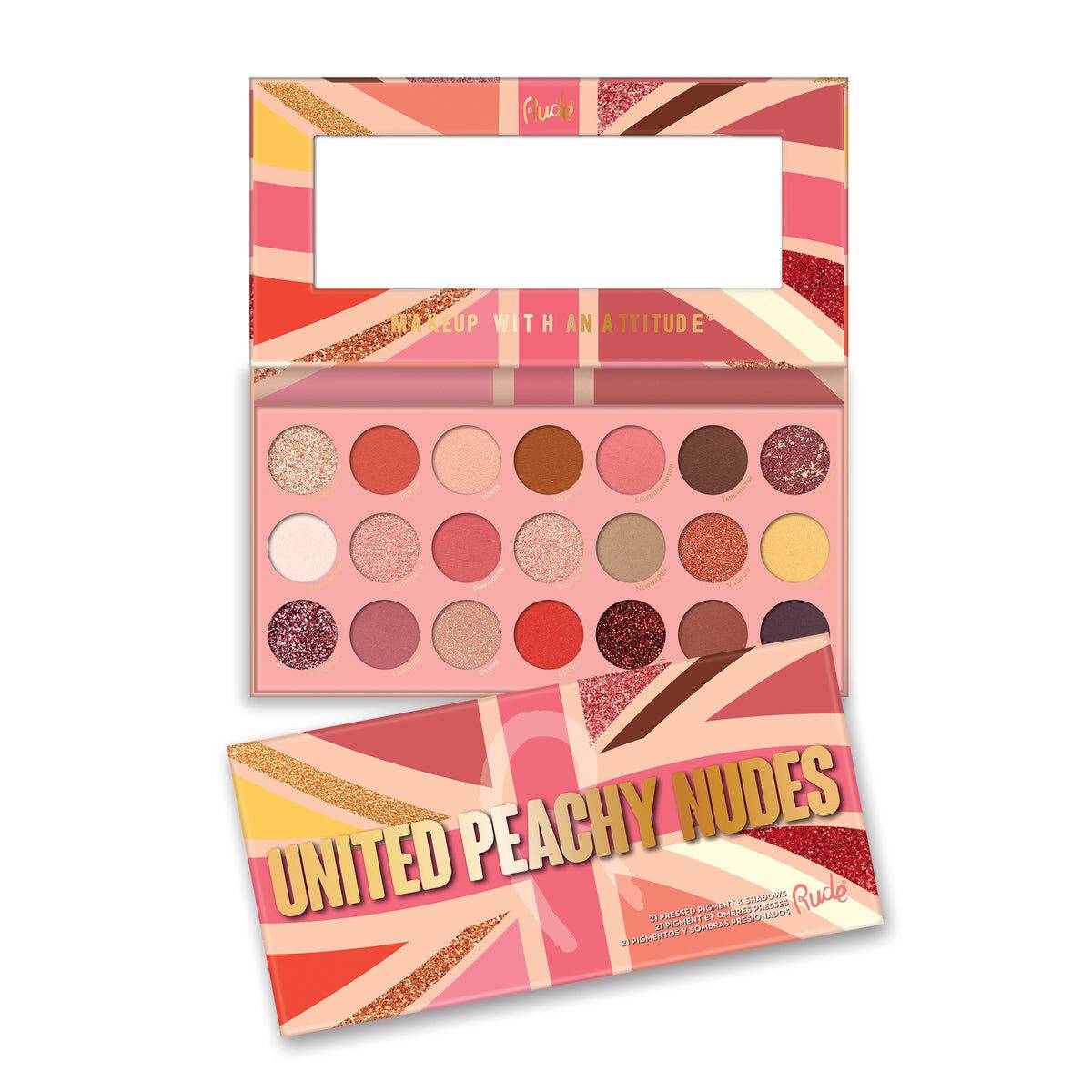 United Peachy Nudes - 21 Pressed Pigment & Shadows Palette